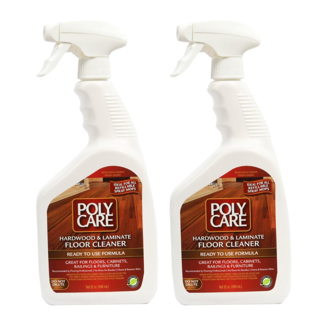 Hardwood Floor Cleaner Refill Spray - 32 oz (2 Pack) - Fresh- Refill for Spray Mops - Residue-Free Floor Cleaning Solution for Wood or Laminate Floors