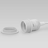 Vista 4 de kwmobile Cable de luz enchufable, cable de lámpara colgante de tela de 20 pies de largo con enchufe, enchufe E26, para colgar iluminación de techo