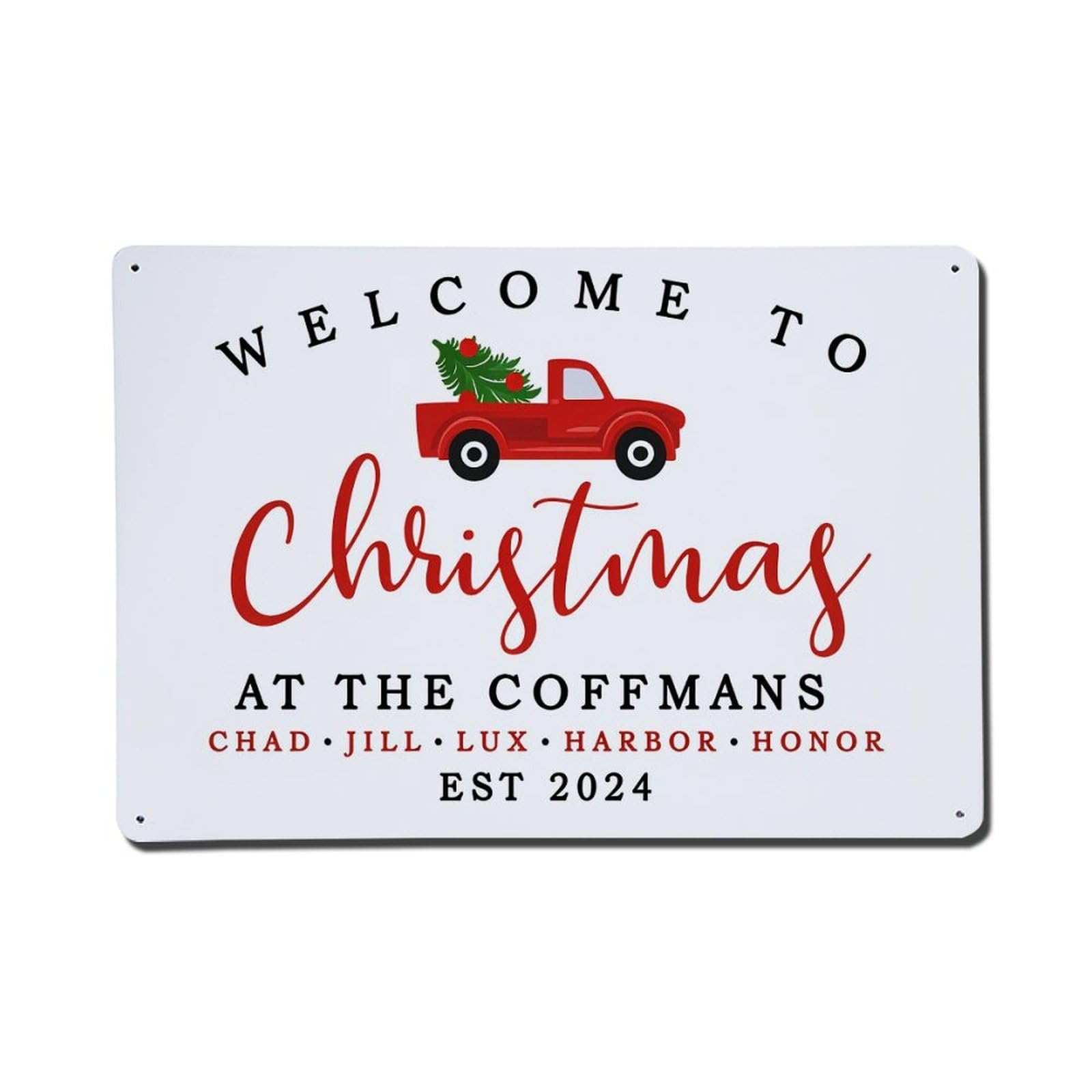 Welcome To Christmas At The Coffmans Tin Sign Vintage Metal Poster, Home Bar Garage Man Cave Cafe Indoor & Outdoor Wall Decoration 8x12Inches