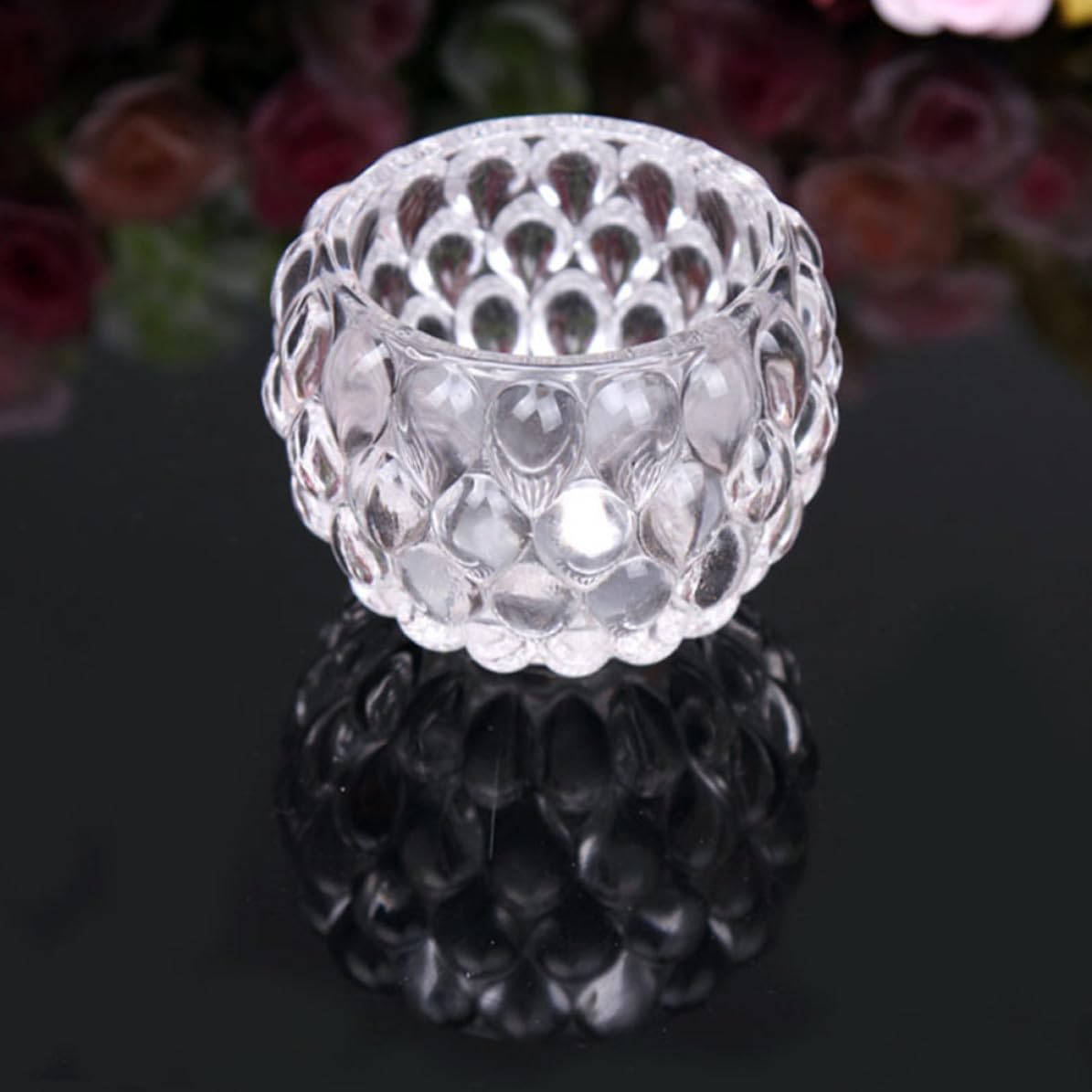Portacandele Tealight in Vetro, Set da 6 Pezzi per Tavolo | Matrimoni e Tavoli da Pranzo, Pulizia Semplice, Stile Moderno ed Elegante