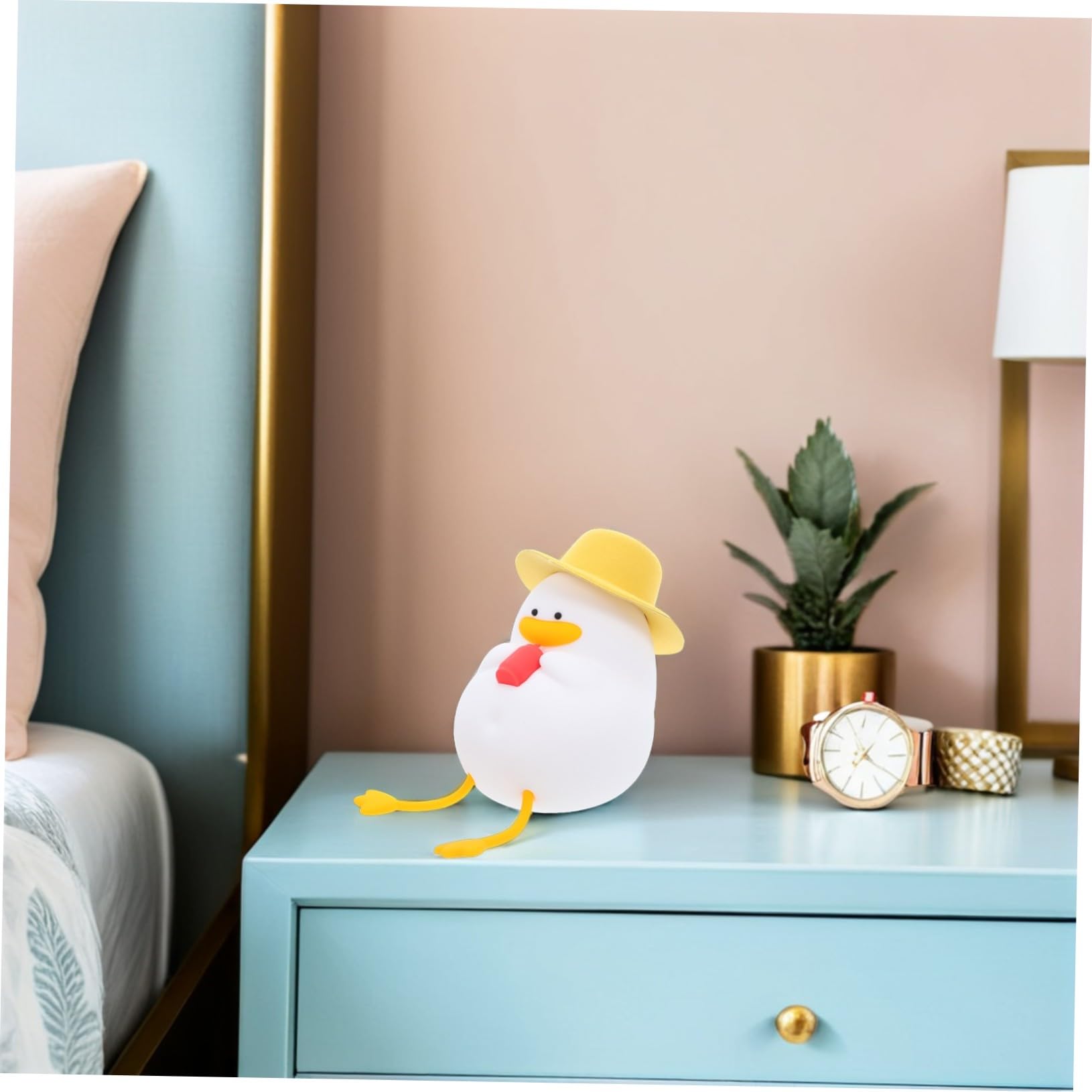 NUOBESTY Luz Nocturna Pato de Dibujos Animados en Silicona Abs PC | Amarillo, Resistente a Caídas, para Guardería y Tomas Nocturnas, Estilo Adorable y Juguetón