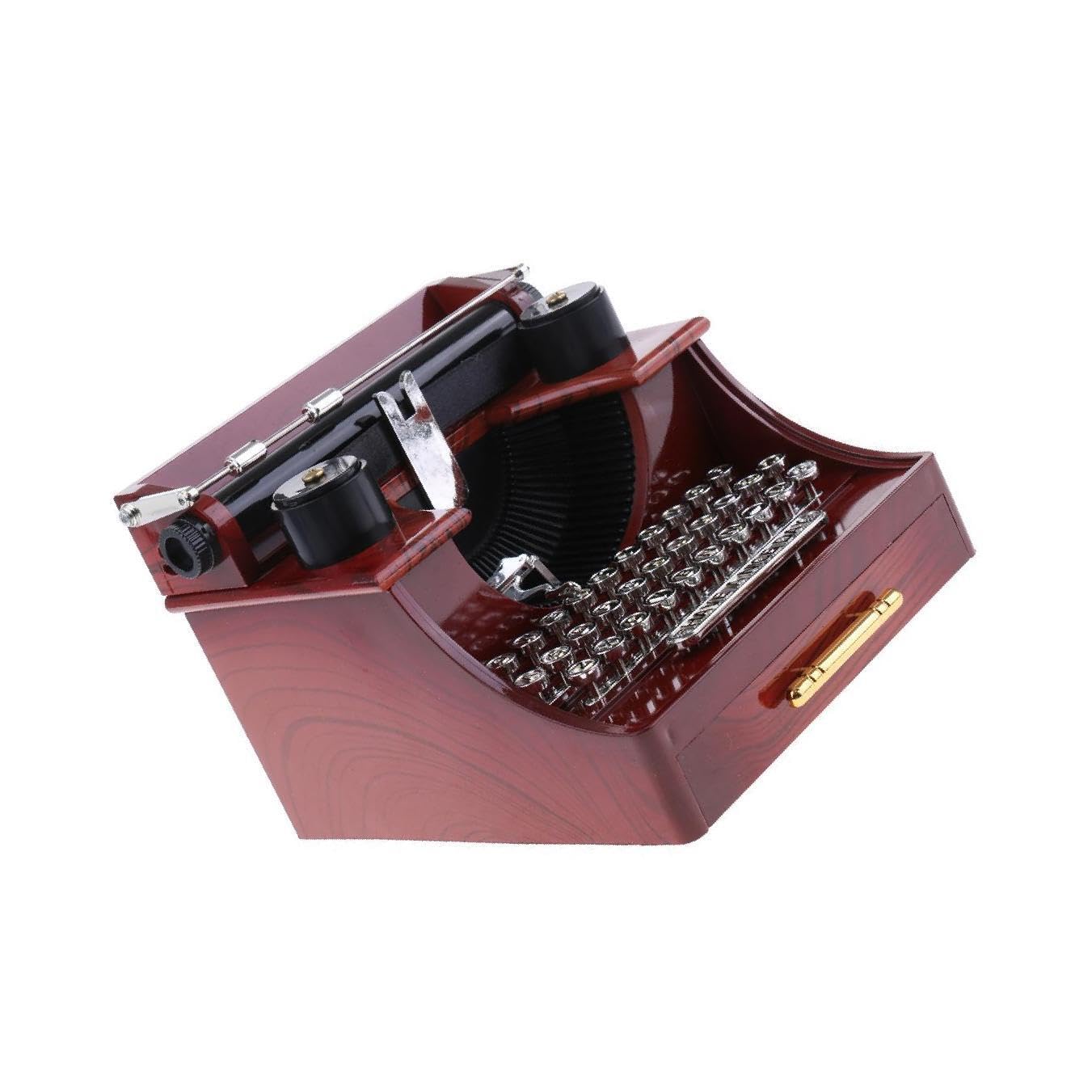 AMSLSIU Nostalgic for Creative Typewriter Wind Up for Clockwork Toy Desktop Ornament Retro Home