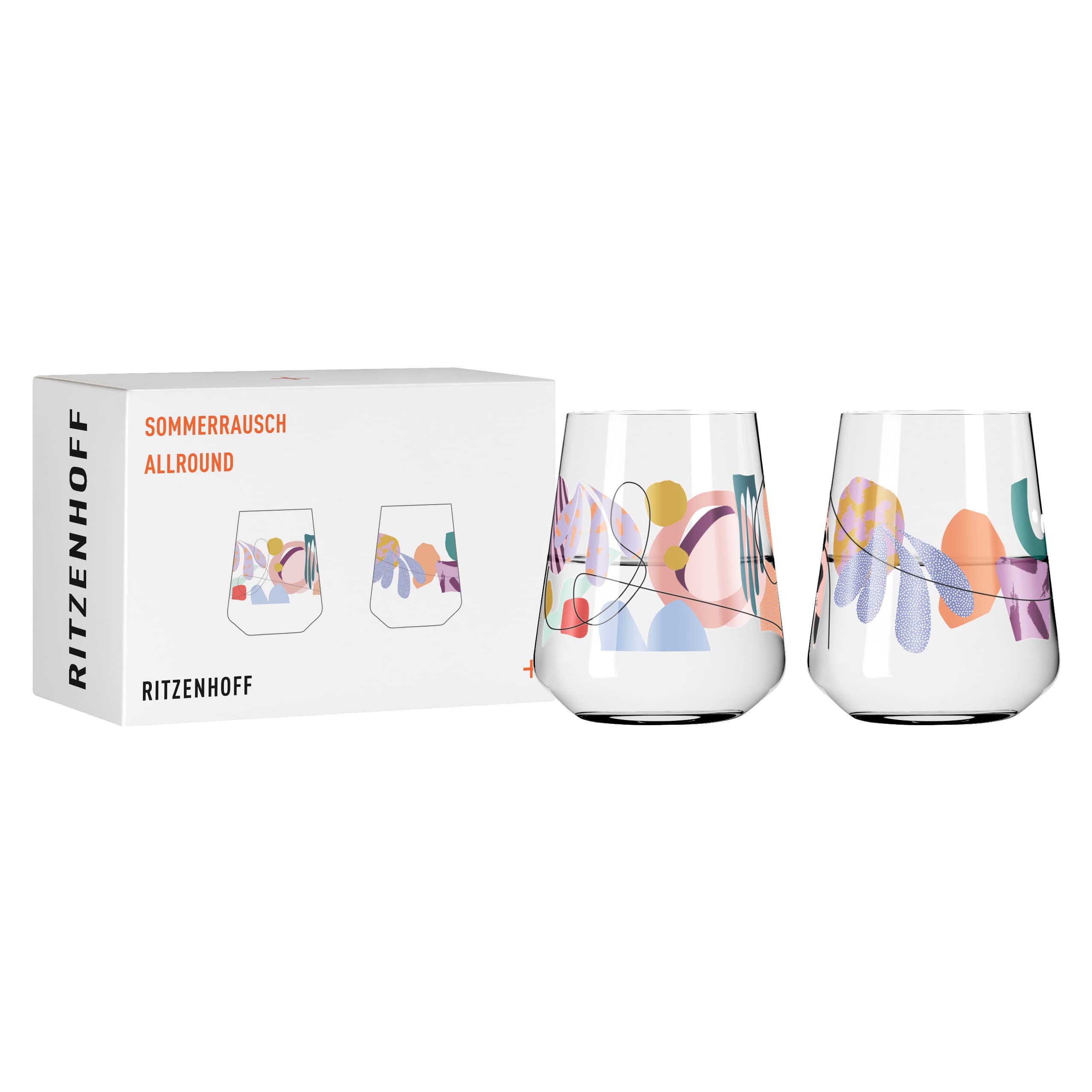 RITZENHOFF Universal Glass Set of 2, 500 ml - Sommerrausch Allround No. 1 + 2 - Glass - Made in Germany