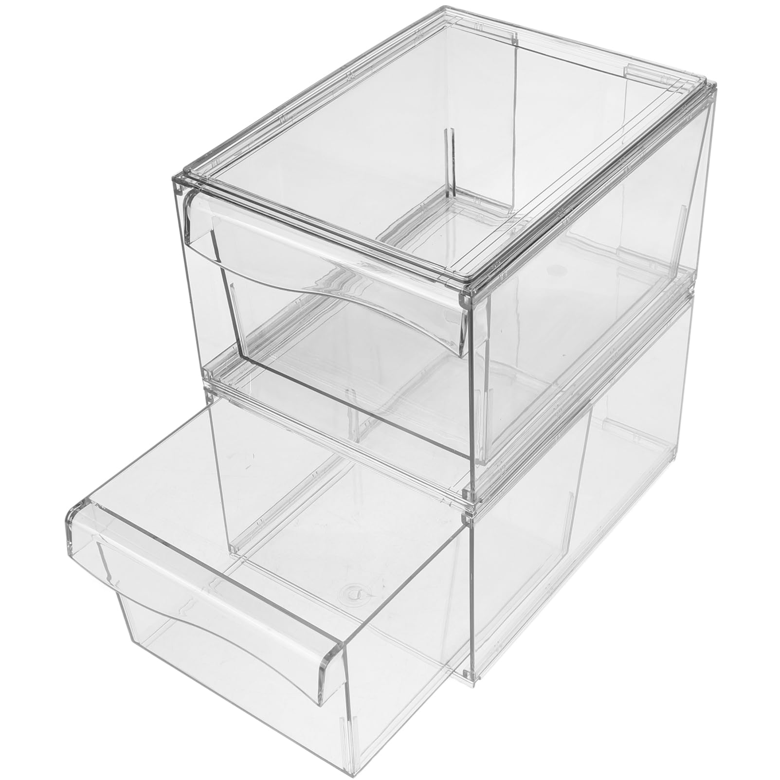 Alipis 2piezas Caja Organizadora De Escritorio Almacenaje Cosméticos Transparente