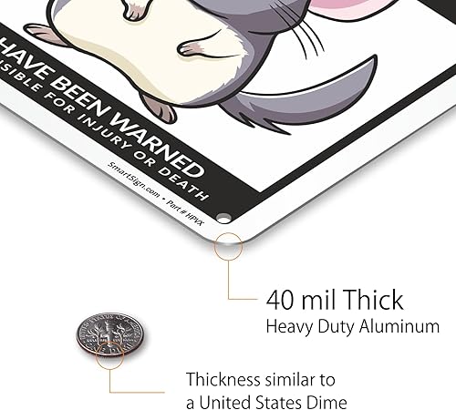 Miniatura 101 de SmartSign Divertido letrero de advertencia con texto en inglés «Beware Of Guinea Pigs – 10 x 7 pulgadas, aluminio laminado libre de óxido de 40 mil