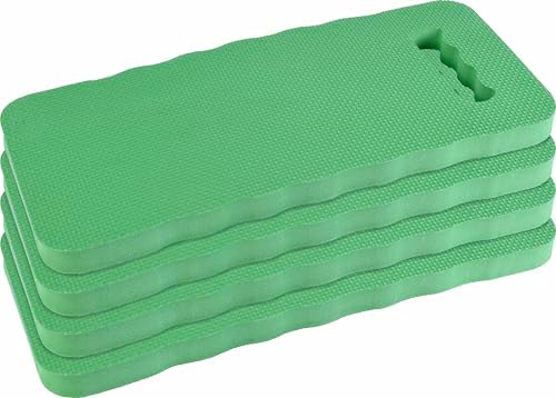 Meister Kniekissen 4er Set – grün – Mit Griff – Abwaschbar | EVA Kniepolster 40 x 18 cm für Gartenarbeit und als Sitzunterlage – grüne Ausführung – im Garten – für Garten