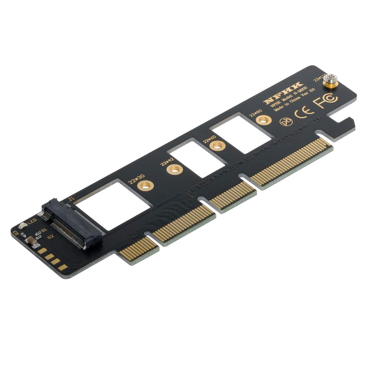 NGFF M.2 M-Key NVME AHCI SSD a PCI-E 3.0 16x 4X Adaptador para SSD de 4.331 in y 3.150 in 4
