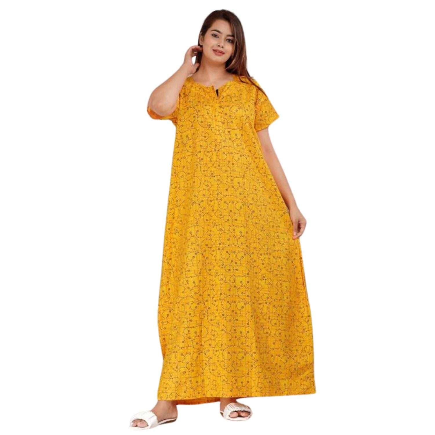 Women Flower Printed Casual Wear Cotton Nighty / Gown_MFNT5005-image-45