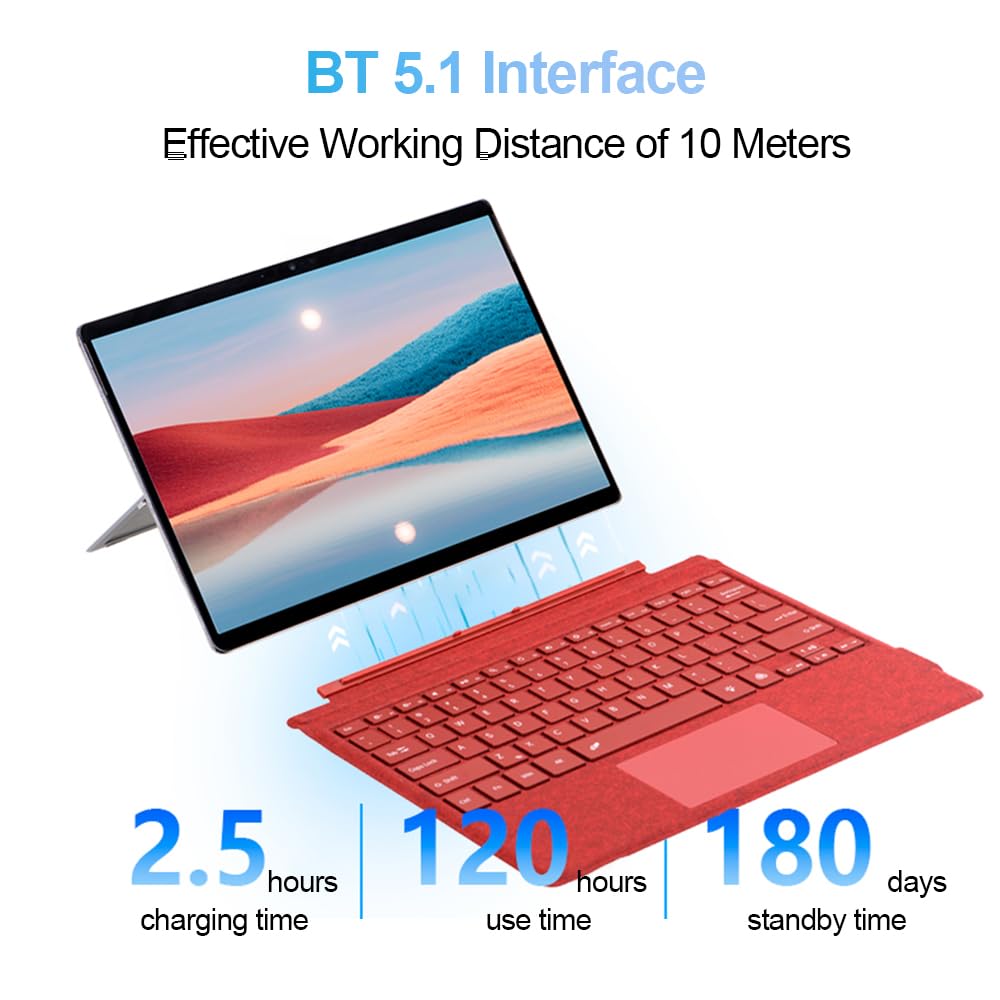 Tastiera retroilluminata Bluetooth 5.1 con design magnetico sottile per Pro 10 m, ideale per lavoro e gioco, ergonomica e compatta per una maggiore produttività
