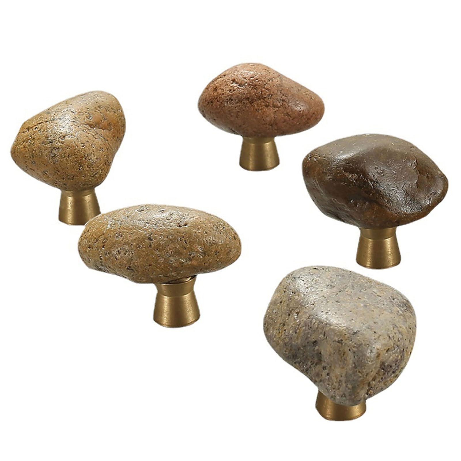 5Pcs Cabinet Pull Cobblestone Dressers Knob Elegant Drawer Door Pull Handles Kitchen Bedroom Furniture Hardware Furniture Handles and Knob for Dressers Elegant