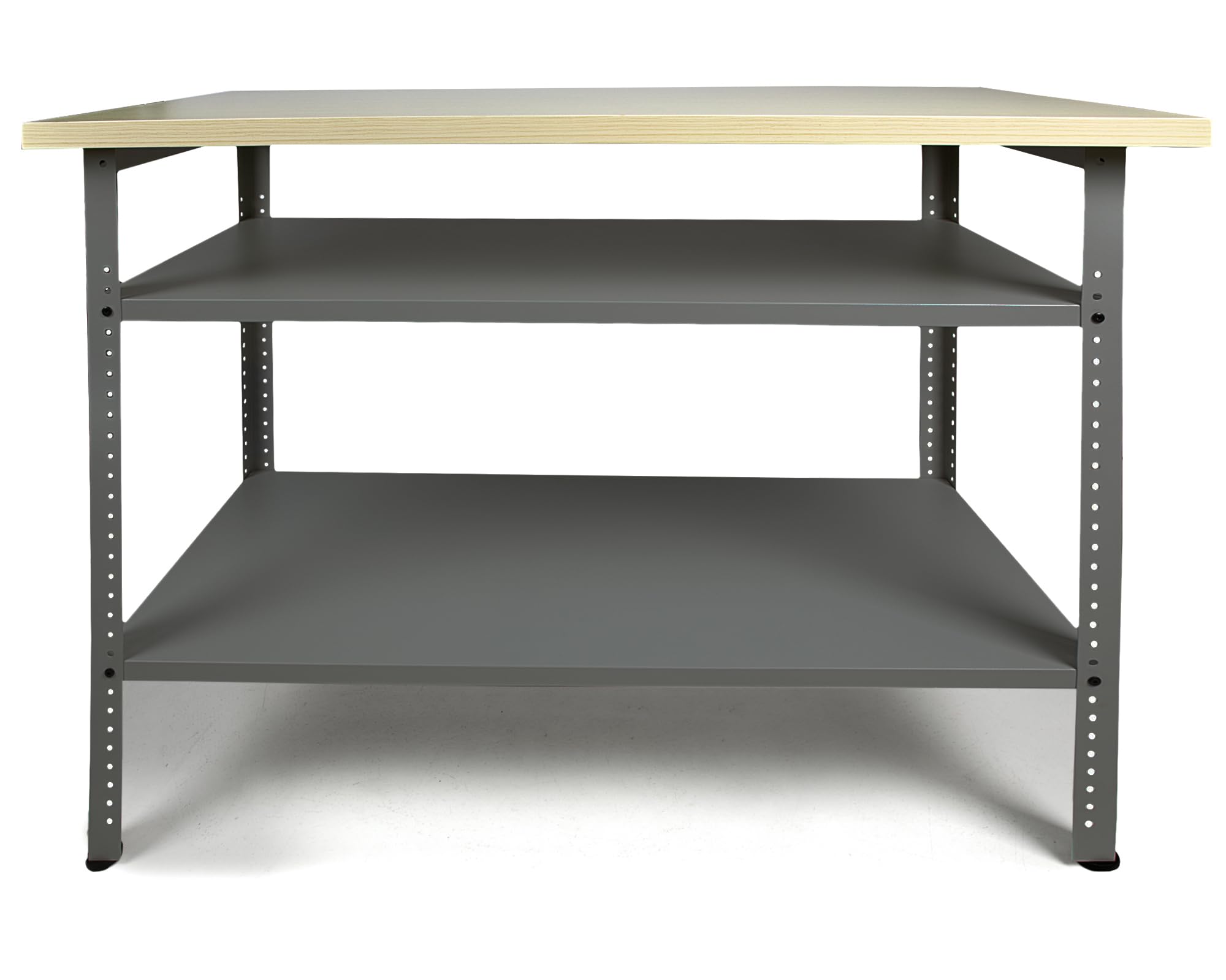 Ondis24 Werkbank Basic Packtisch Werktisch Werkstatteinrichtung 120 x 60 cm Arbeitshöhe 85 cm (Grau, Buchenholzplatte)