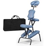 Nova Microdermabrasion Portable Massage Chair Foldable Tattoo Therapy Chair 4 Inches Thickness Sponge Face Cradle Spa Salon Massage Chair (Blue)
