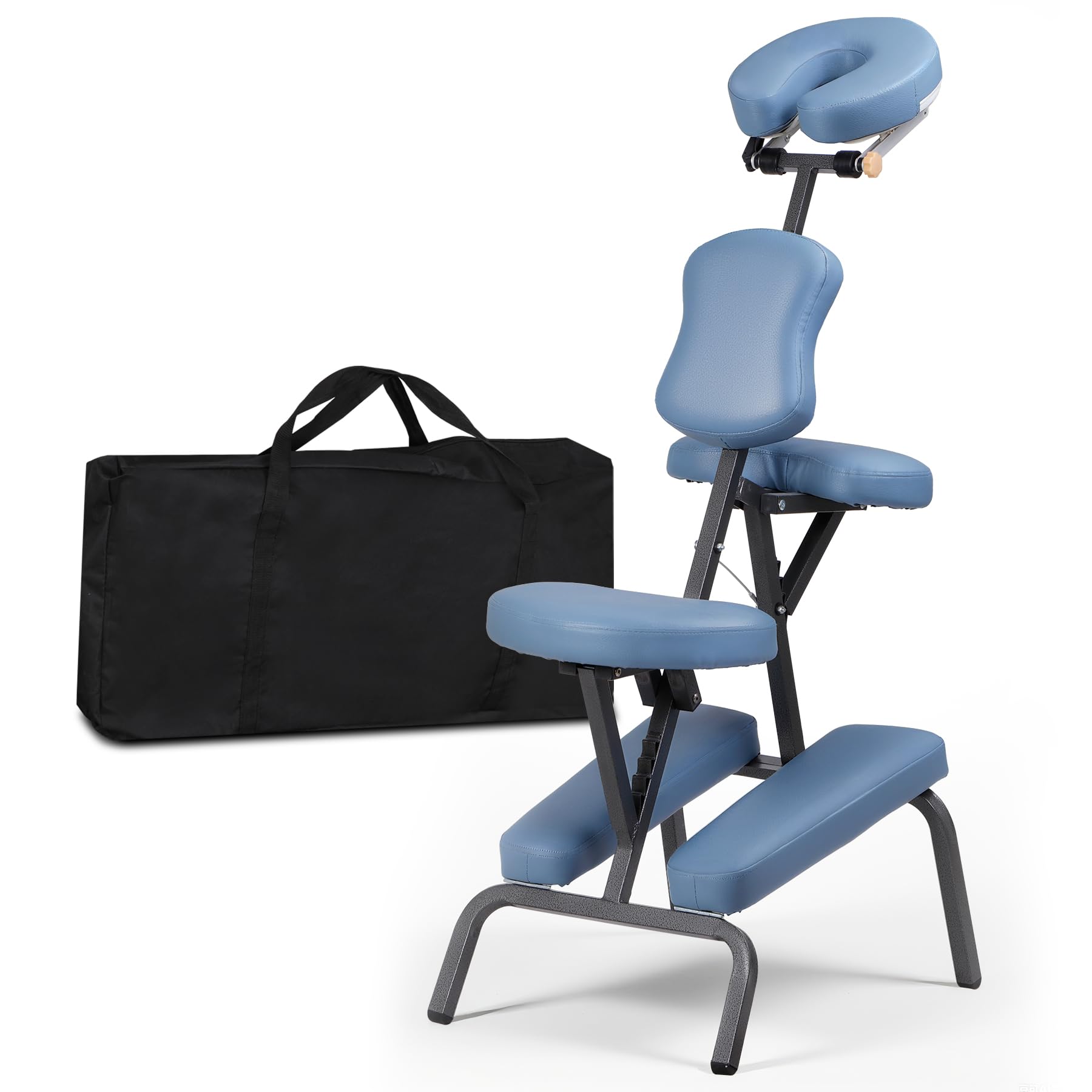 Nova Microdermabrasion Portable Massage Chair Foldable Tattoo Therapy Chair 4 Inches Thickness Sponge Face Cradle Spa Salon Massage Chair (Blue)