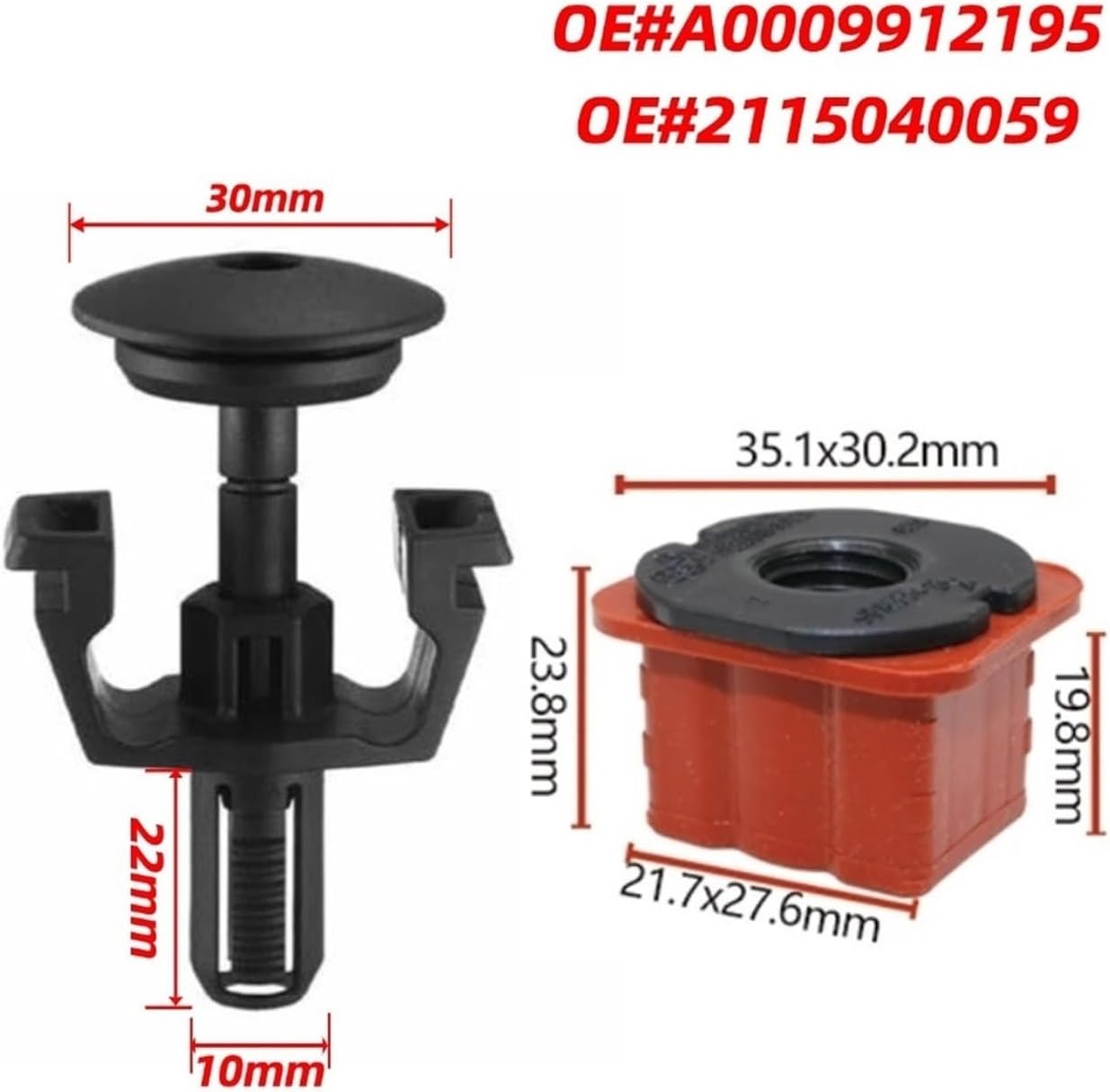 2SET Upper Radiator Mount Pins 0009912595 Compatible C204 W211 C253 X204 X218 W213 C238