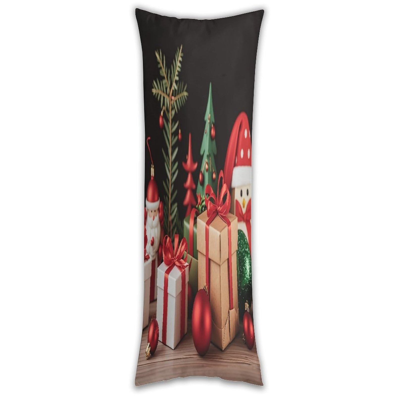 Xmas Decoration Pillow Cases Breathable Vertical Long Pillowcase Body Pillowcase with Hidden Zipper Closure Soft and Cozy Pillow Cover 20x54 Inches for Bedroom Couch