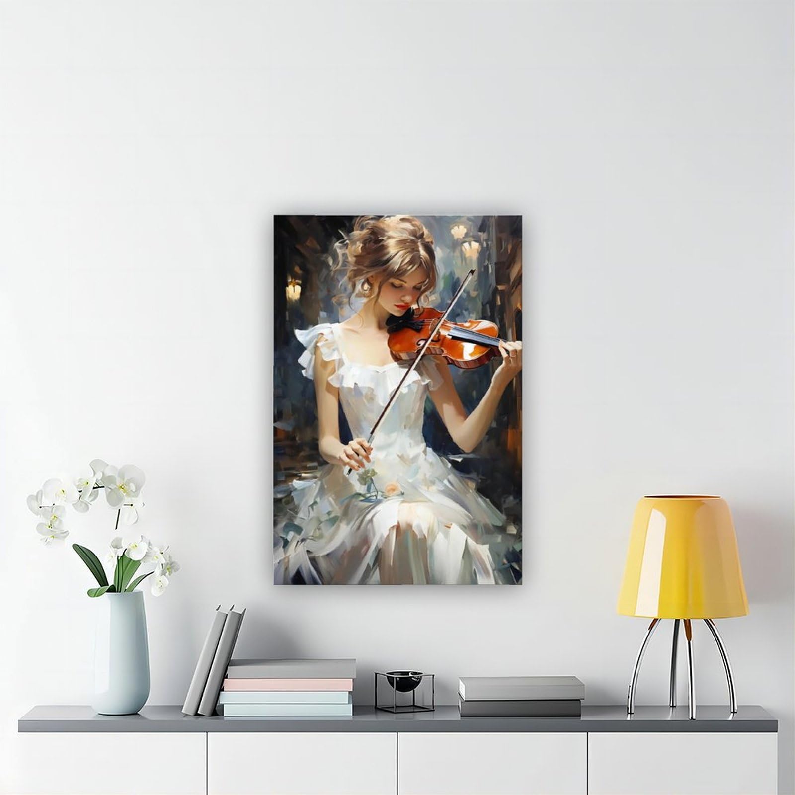 Elegante poster musicale da parete su tela per camera da letto, decorazione per ufficio, camera da letto, regalo, 40,6 cm L x 61 cm W