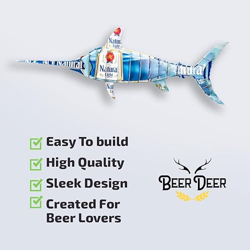 Miniatura 6 de Beer Deer Busch Light Eagle - Arte de pared de cartón 3D  Decoración de cueva de hombre  Hecho a mano para garajes, bares, habitaciones de campo y