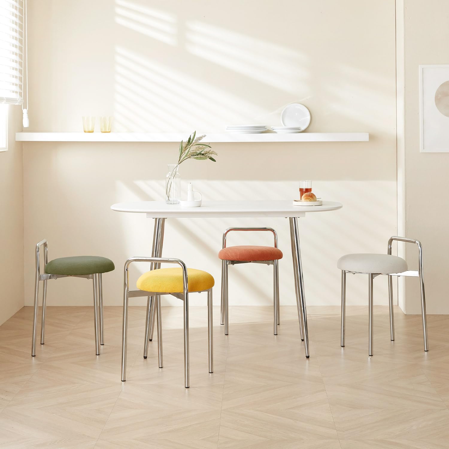 Amazon｜【Roomnhome】ボストンクロムスツール 35x42x56.5cm 2.5kg