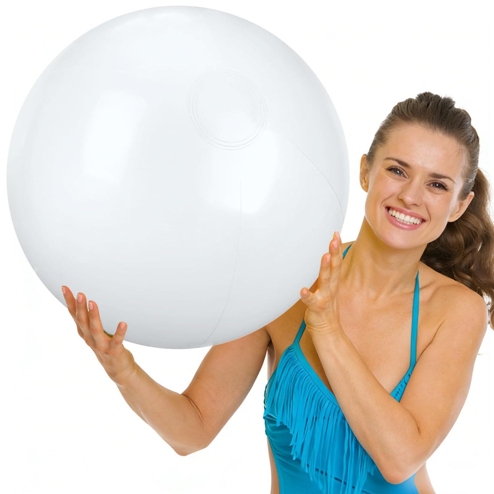 2 pelotas de playa hinchables de 61 cm de PVC, grandes pelotas de playa inflables para piscina, playa, fiesta en el jardín y verano