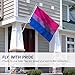 Anley Fly Breeze 3x5 Foot Bisexual Pride Flag - Vivid Color and Fade proof - Canvas Header and Double Stitched - LGBT Pride Month Flags Polyester with Brass Grommets 3 X 5 Ft