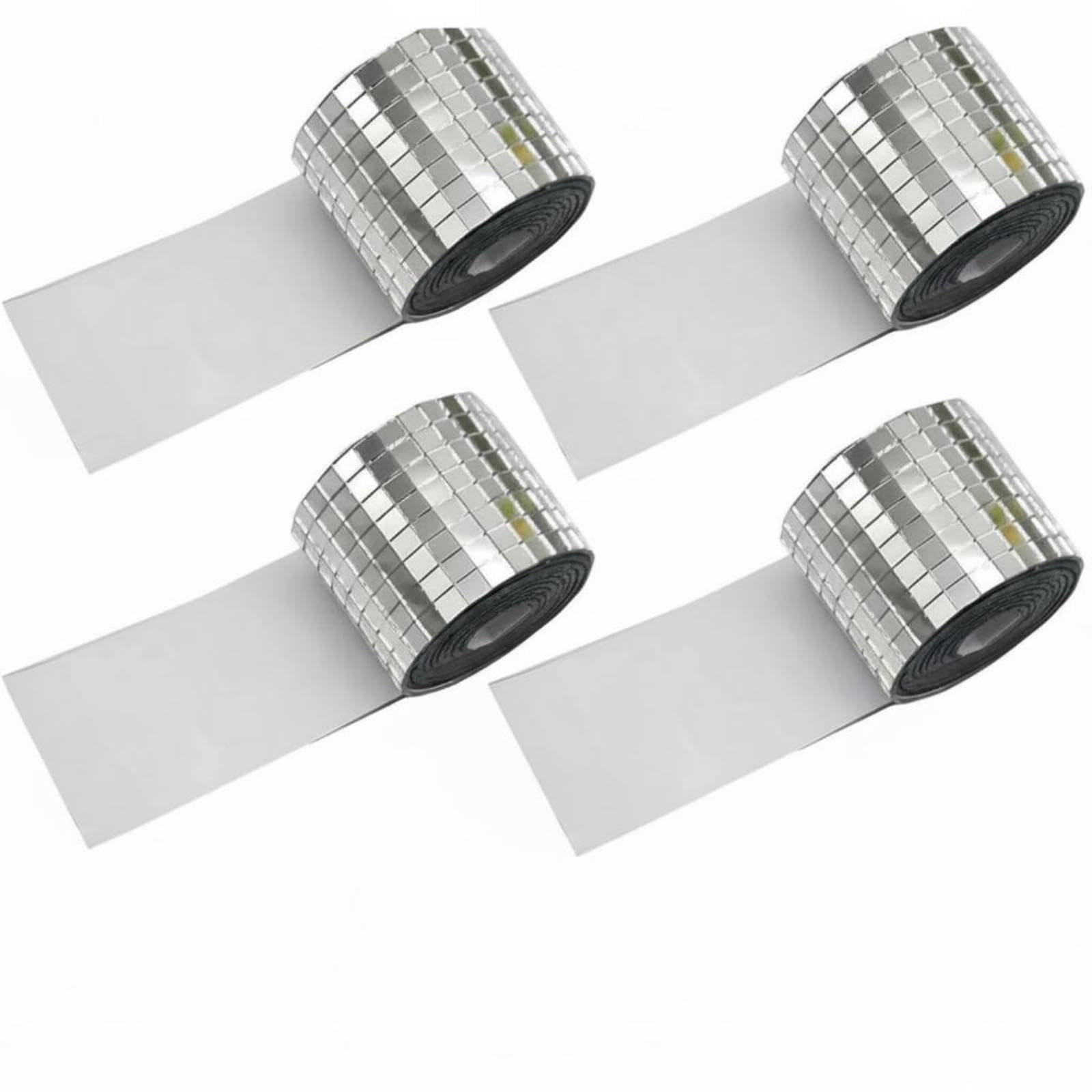 4 Rolls Mirror Sticker Roll Bright Reflection Disco Ball Mosaic Stickers Glittering Effect Self Mosaic Tiles for DIY Enthusiasts, Home Decor-image-30