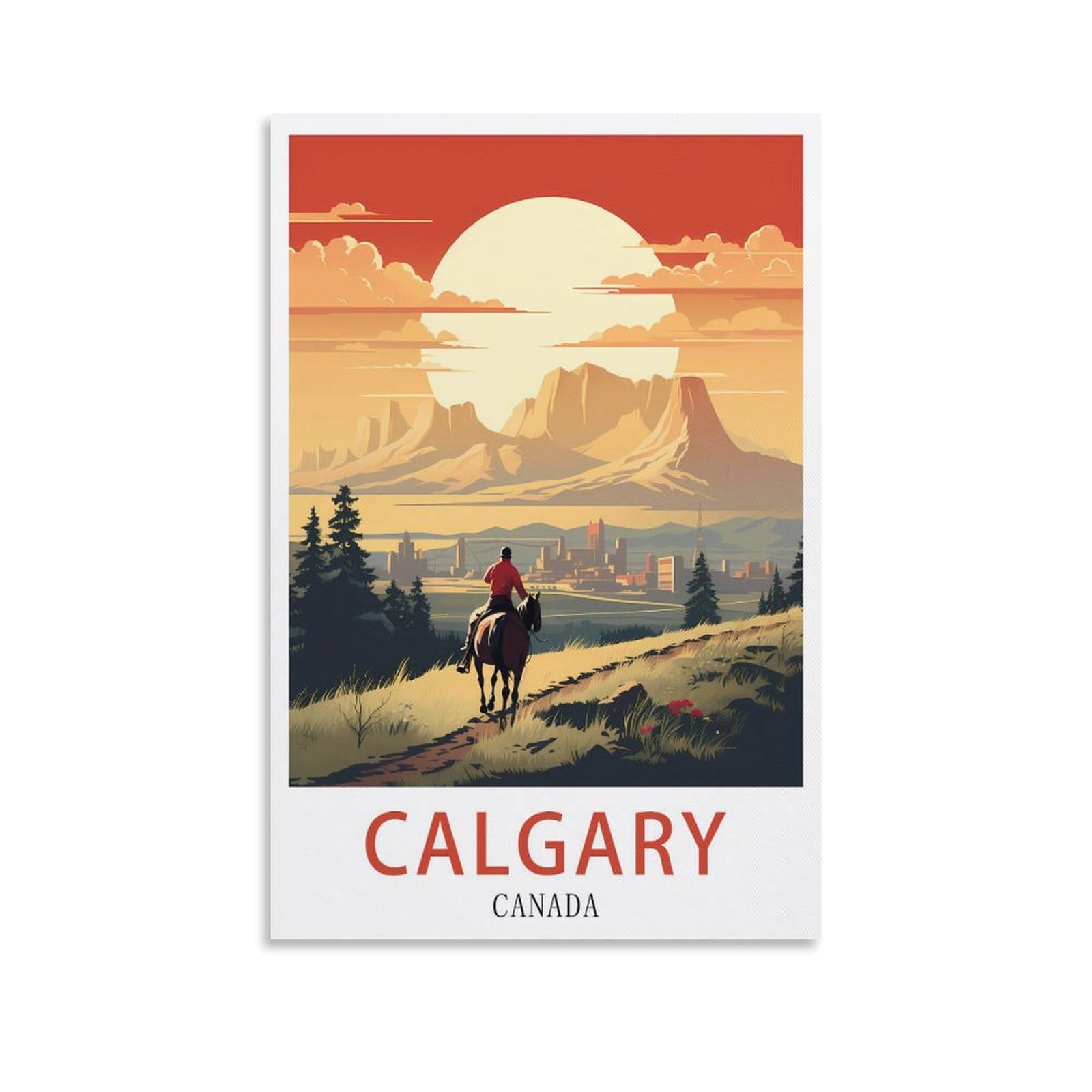 LNUYITR Calgary Canada Vintage Travel Posters 12x18inch(30x45cm) Canvas Art Posters And Wall Art Picture Prints Modern Home Bedroom Decor Posters