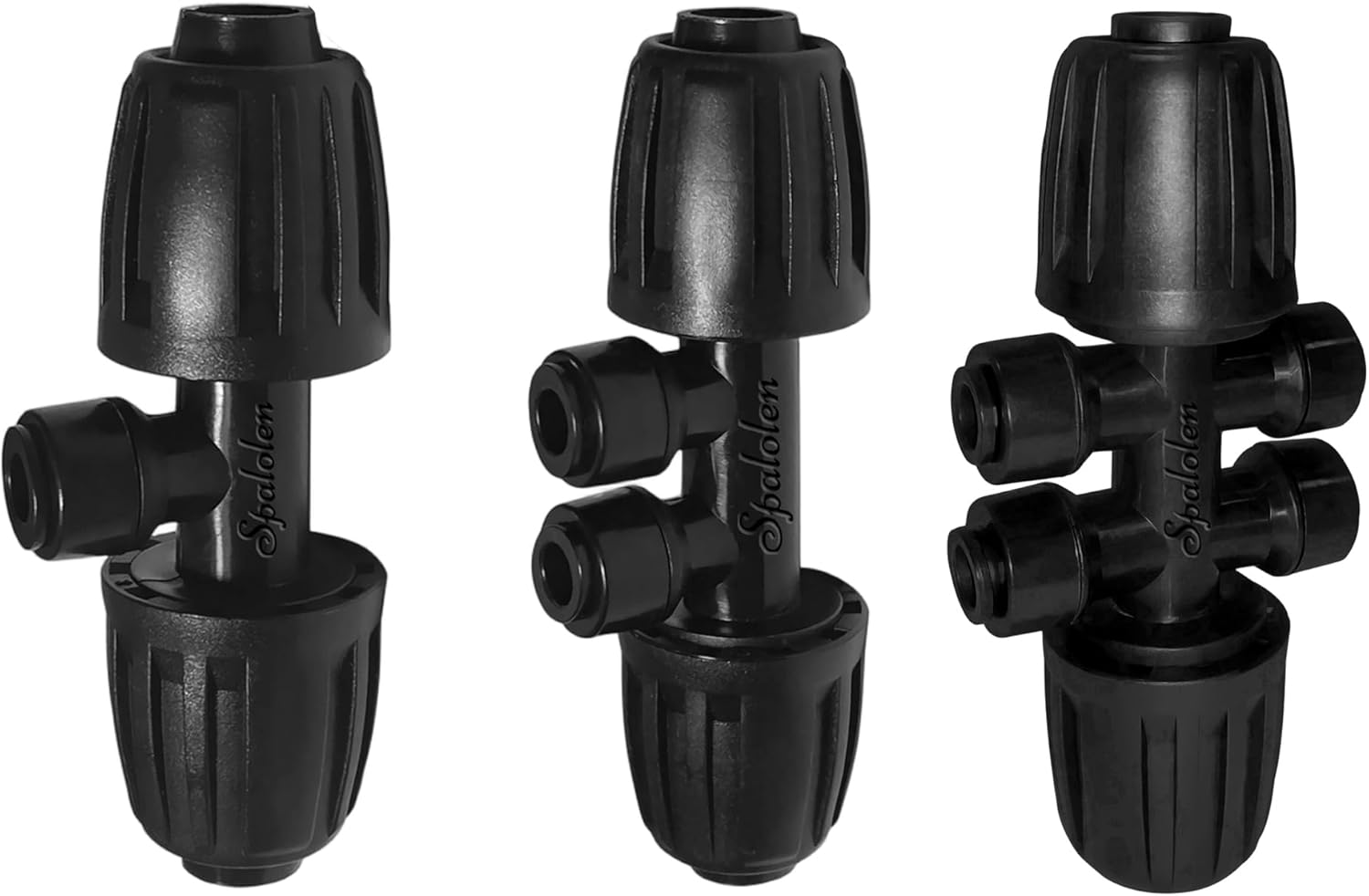 12 Pack 1/2'' to 1/4'' Drip Irrigation Fittings Kit, Push-to-Fit 3-Way | 4-Way | 6-Way Connectors Anti-leak Locked Drip Irrigation Part, Universal Multi-Way Splitter Fitting for 1/2" Irrigation Tubing