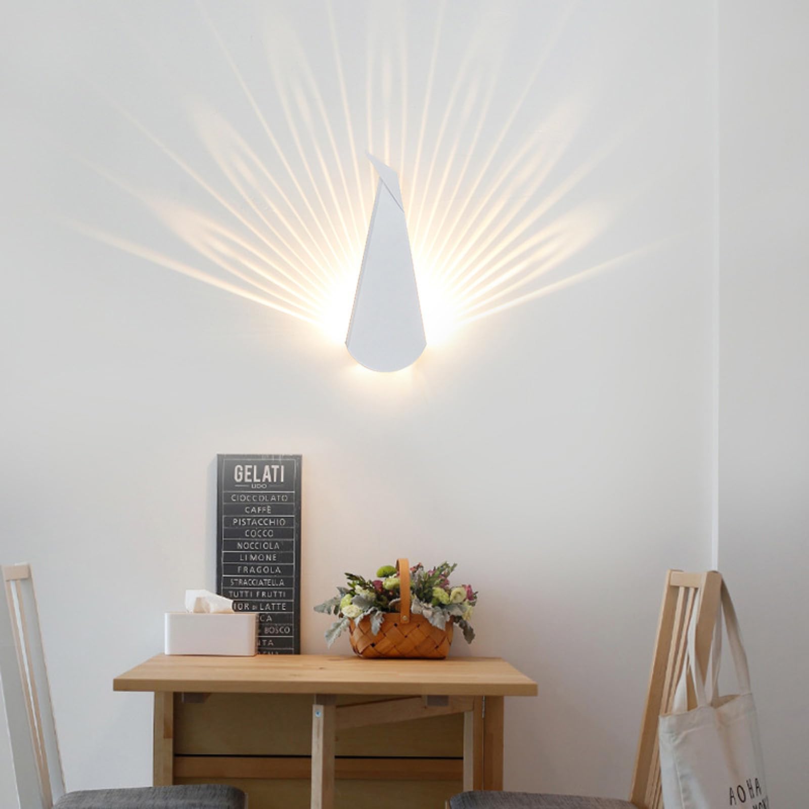 Lámpara de pared moderna interior minimalista con apliques de pared LED blanco luz cálida 8