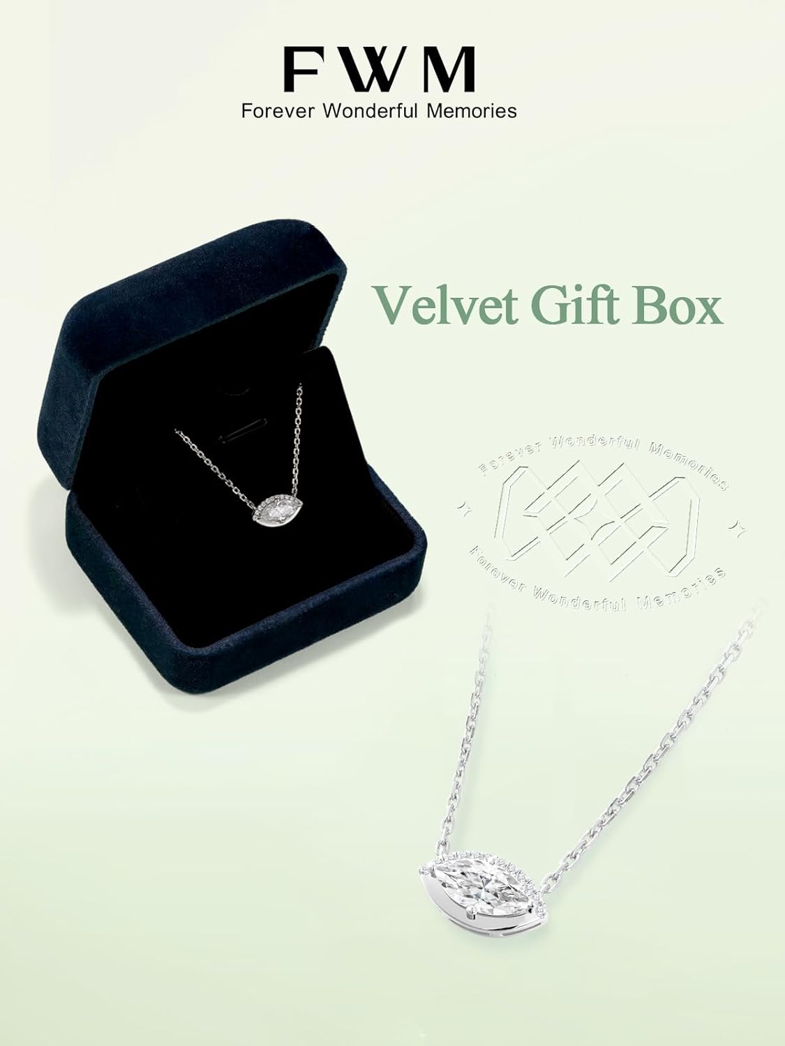 Moissanite Sparkly Dainty Pendant Necklace for Women, Eye/Toi Et Moi Design, Solid 925 Sterling Silver, 16"/18"/20" Adjustable, Anniversary Birthday Christmas Mothers Day Jewelry Gifts for Mom Wife - Image 7