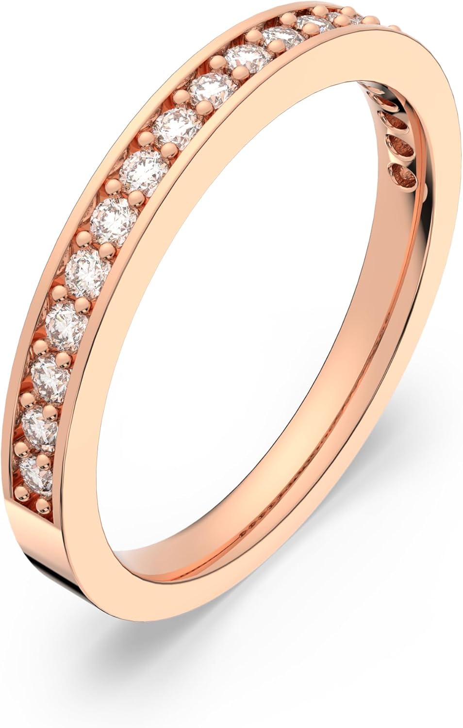 Swarovski Ladies White/Rose,gold Tone Plated Rare Ring, Brand Size 50 (US 4.75)