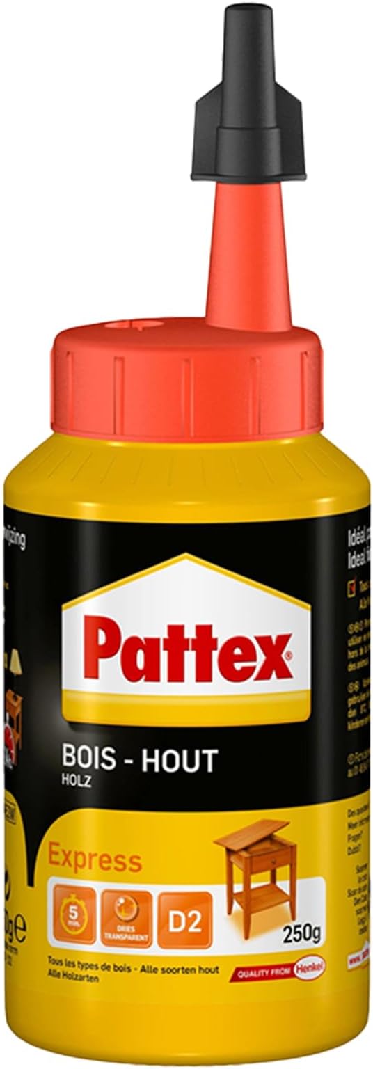 Pattex Wood Express, Quick-Drying Wood Glue, White Glue, 1 X 250 G, 2755965