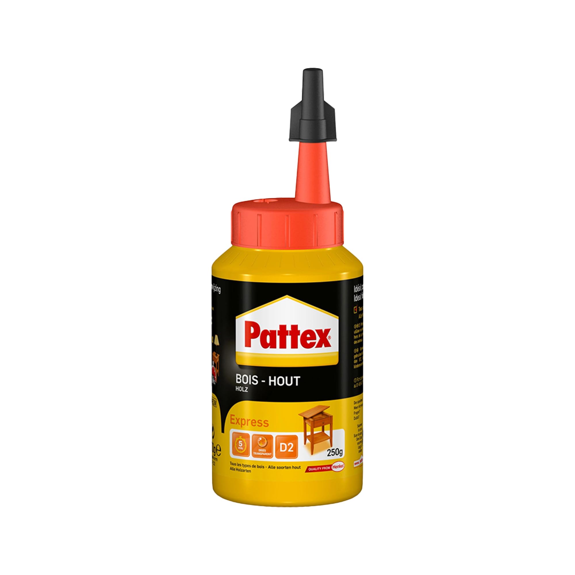 PattexWood Express, Quick-Drying Wood Glue, White Glue, 1 X 250 G, 2755965