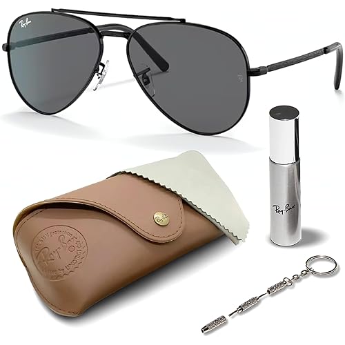 Ray-Ban RB3625 New Aviator Pilot Sunglasses With Eyewear Kit Bundle - Adjustable Nose Pads - Retro Sunglasses