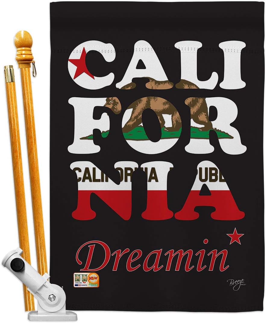 California Dreamin* House Flag Americana States USA American Territories Republic Country Particular Area Small Decorative Gift Yard Banner Made In 28 X 40