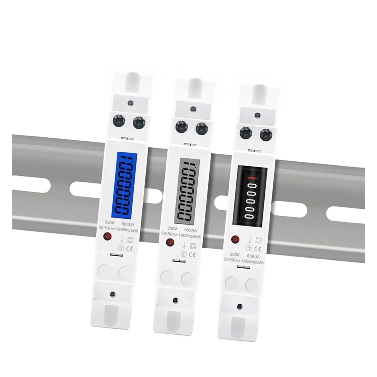 contatore Elettrico 18mm Monofase 1P Retroilluminazione Digitale Wattmetro Consumo di Potenza Contatore di Energia Analogico kWh AC 230V 50Hz Elettrico DIN Rail(DDS660-M,110V)