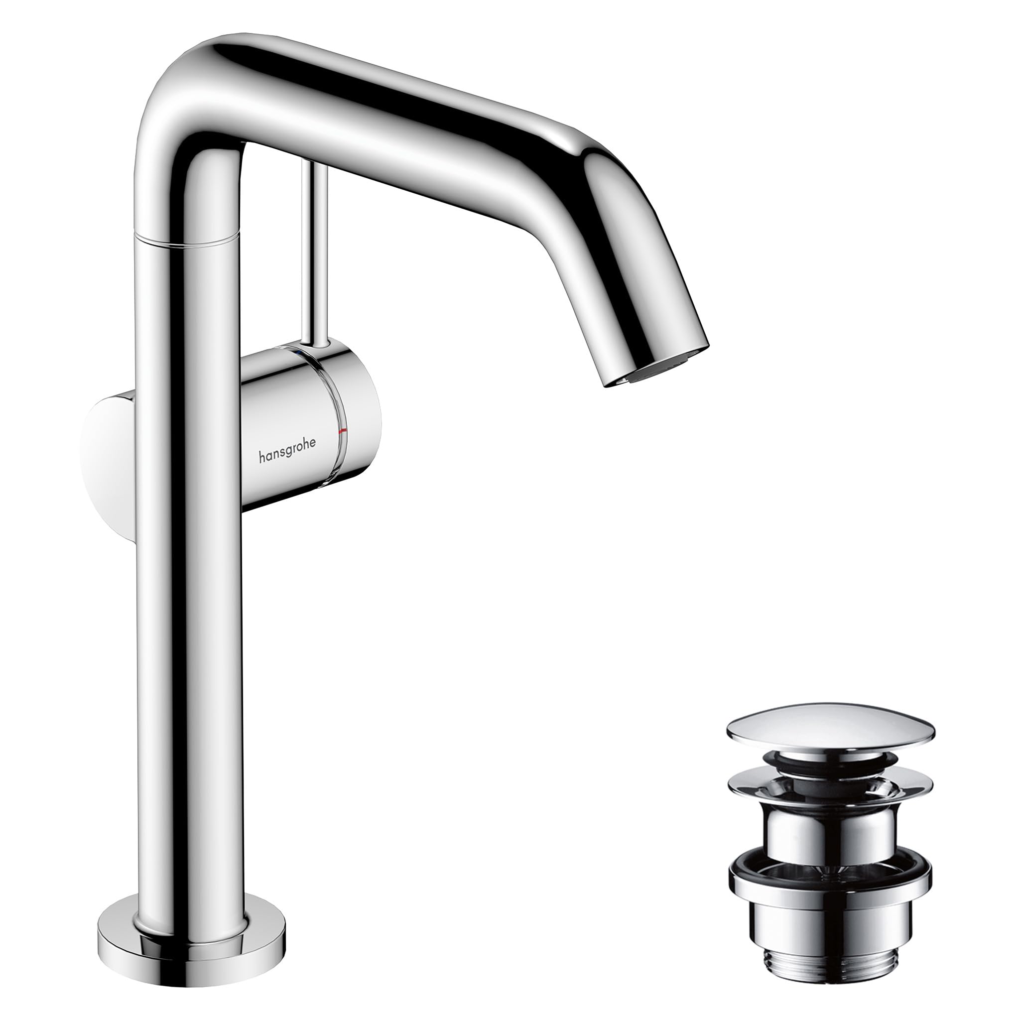 hansgrohe Tecturis S Fine - grifo lavabo con vaciador Push-Open, caño giratorio, grifo monomando lavabo 187 mm, mezclador monomando lavabo ahorro de agua (EcoSmart+), cromo, 73360000