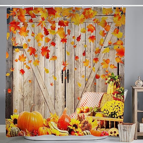 ASDCXZ Leaves Shower Curtain 180x180 cm, Waterproof Fabric Shower Curtains - Image 2
