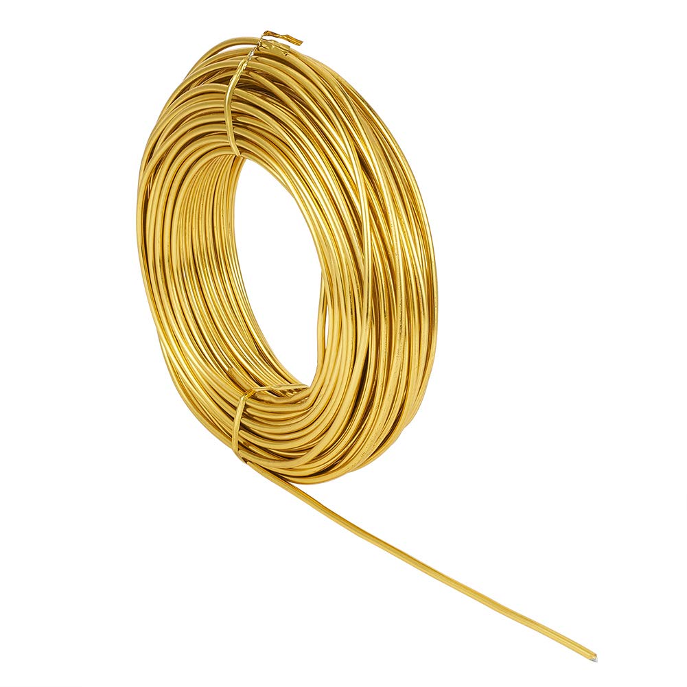 9 gauge aluminium knutseldraad 50 voet 3 mm dunne buigbare sieradendraad voor ambachten metalen modellering draad goud (met schaartang