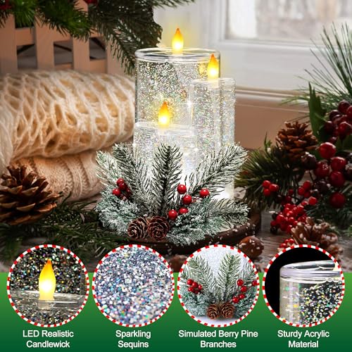 Vela sin llama de globo de nieve de Navidad con luces LED de mesa 4