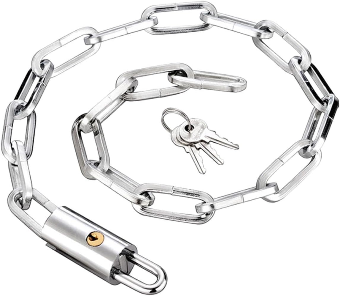 Beavorty Bike Chain Security Lock 60cm Cut Proof Steel Chain Lock for Bicycle Motorcycle and Electric Bike Outdoor Anti-Theft Use