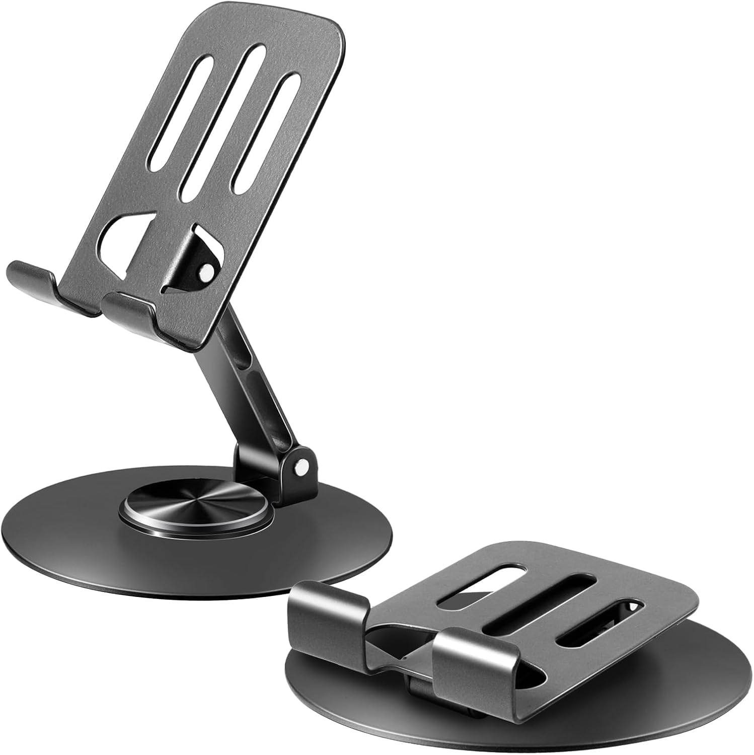 360° Rotatable & Adjustable Phone Stand for Desk, Foldable Cell Phone Holder with Swivel Base, Universal Desktop Phone Mount for iPhone, Android, All Smartphones(Grey)-picture-23