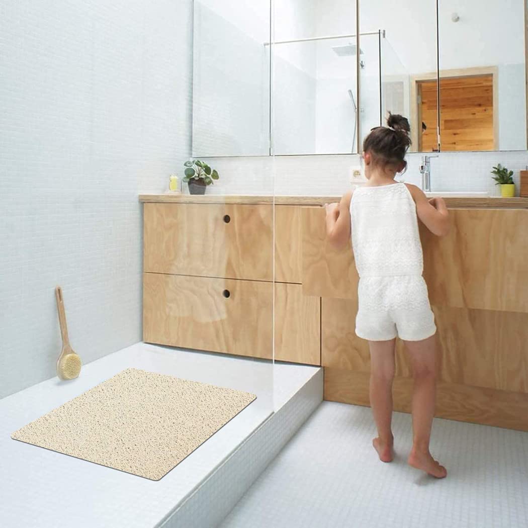 ZLZNX Alfombrilla Antideslizante Rectangular para Ducha Alfombrilla Antideslizante para Suelo de baño Impermeable,Beige,60 * 90CM