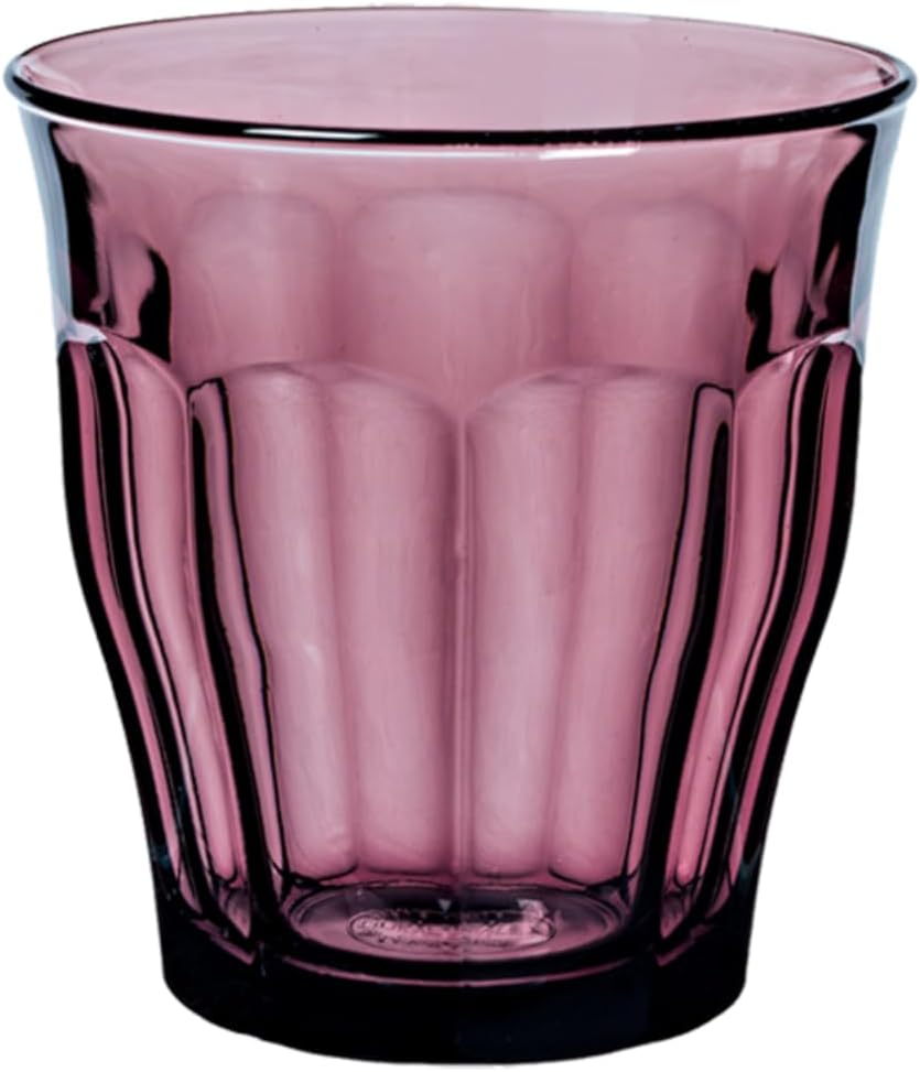 France Picardie Plum, 250ml Set of 4, Tempered Glass Tumblers | Durable, 3X Stronger, Dishwasher/Microwave-Safe | Whiskey, Water, Juice Glasses | Ultra-Scratch Resistant