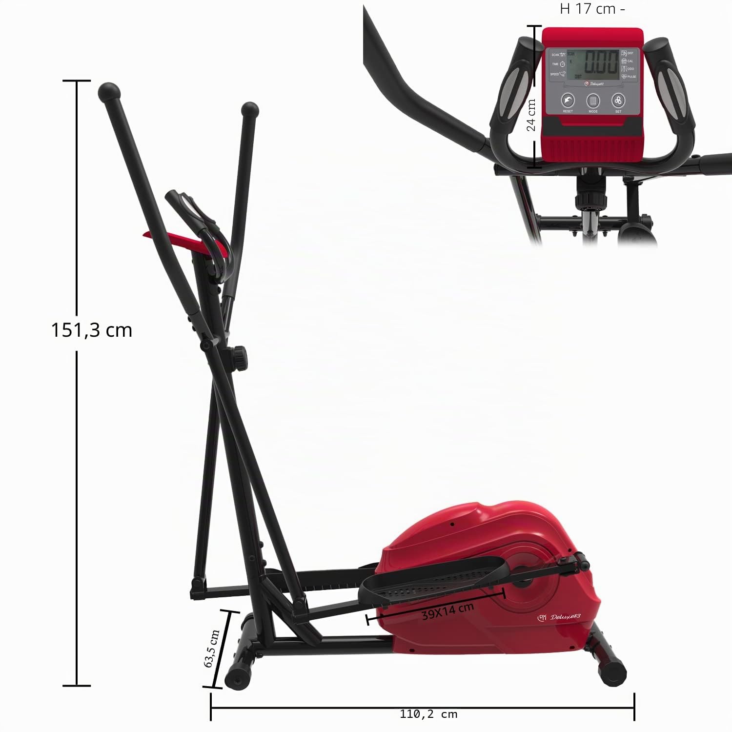 Bicicletta ellittica - 8 diverse intensità - Connessione App Kinomap - Telaio rinforzato Supporta fino a 150 kg - Sport a casa