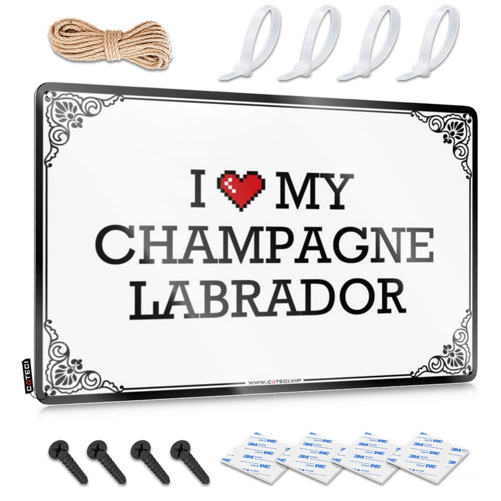 Funny House Decor, Cool Wall Art Funny Reusable Wall Decor, Indie Rustic Metal Tin Sign For Man Cave | Checkout Holiday Gift Custom I Love My Champagne Labrador(30X40CM)