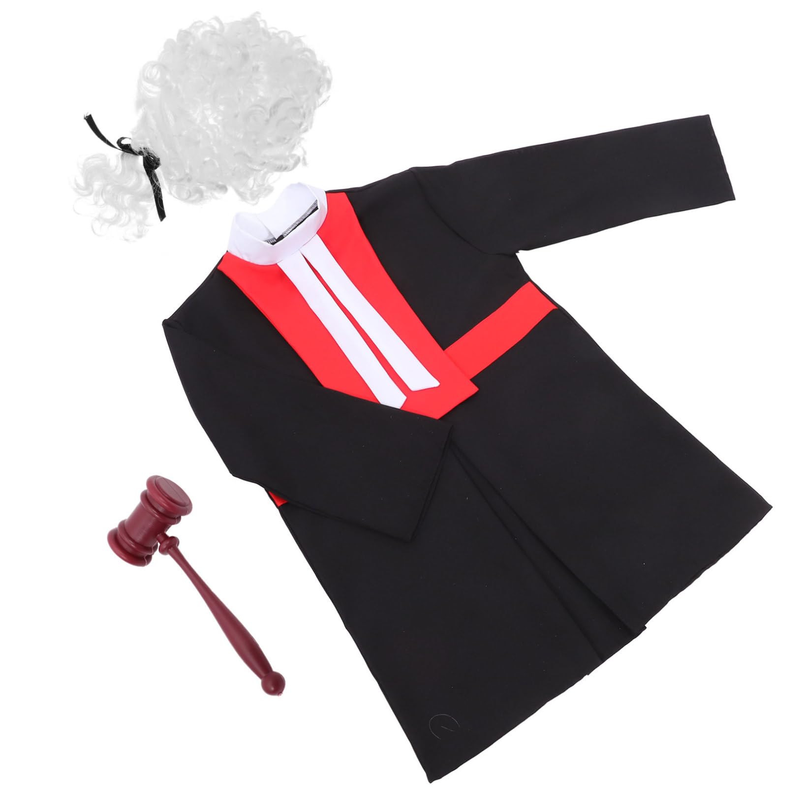 Holibanna Disfraz Infantil de Juez Unisex con Peluca y Martillo para Rol y Fiesta Talla para Accesorios de Cosplay para Desarrollo y Diversión