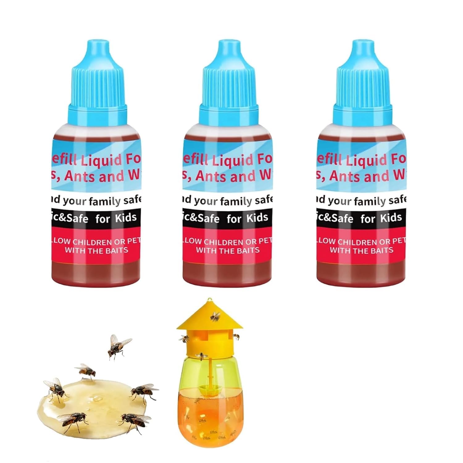 Fly Trap Refill Liquid 20ml,Fly Catcher Bait Refill Liquid