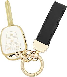 360 Degree Soft TPU Protector Key Fob Cover Case Compatible with Toyota Corolla 2014 2015 2016 2017 2018 2019 Camry 2014-2017 Tacoma 2016-2018 Keyless Entry Remote Control Key Fob (White)