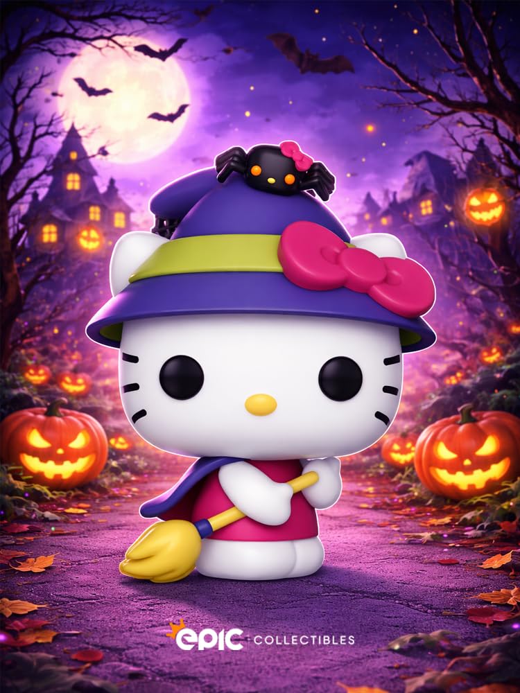 Funko Pop! Sanrio: Hello Kitty - Halloween Hello Kitty w stroju czarownicy | Limitowana edycja ekskluzywnych winylowych figurek kolekcjonerskich w zestawie z ochraniaczem pudełka