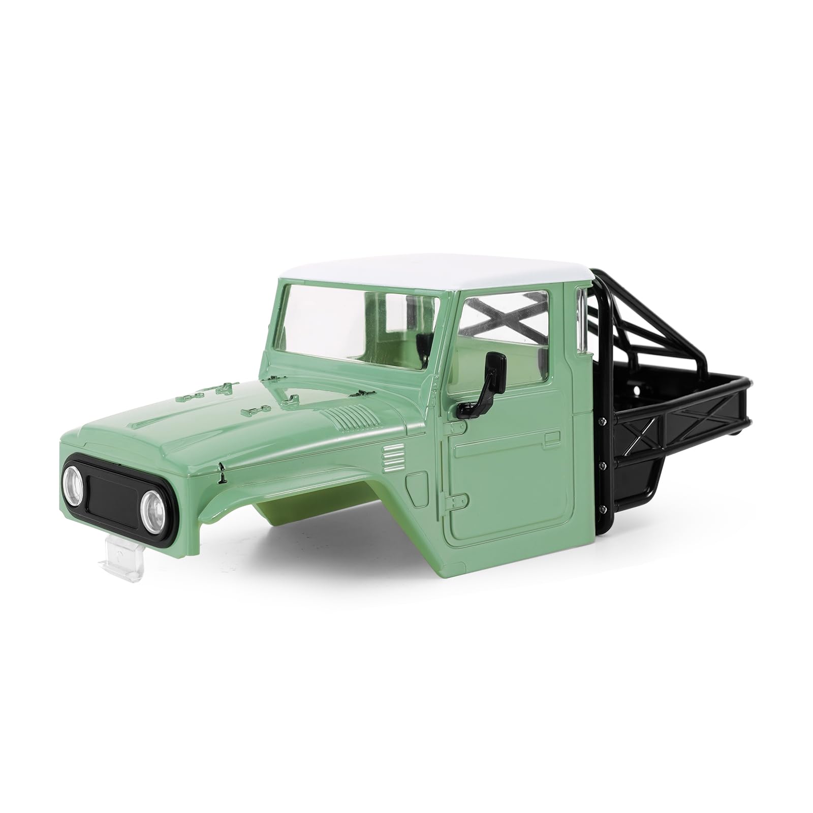 INJORA IR40 Truck Body Shell with Tube Cage for 1/18 TRX4M Defender Bronco Upgrade Part (Muted Green)